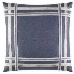 Promo ⌛ Nautica Fairwater Chambray Taped Applique Throw Pillow 👏