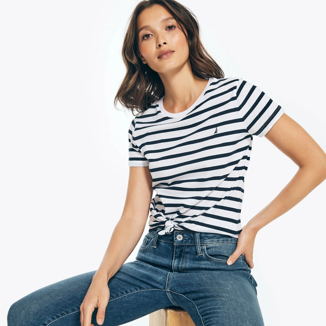 Cheap β¨ Nautica π© Womens Striped Crewneck T-Shirt β - Image 3