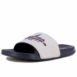 Promo 😍 Nautica Sailing Division Logo Slide 🩴 Sandal for men ❤️