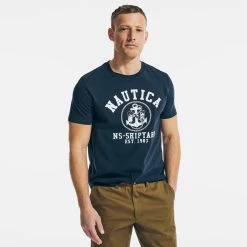 Wholesale 🔔 Nautica Mens Anchor Logo 83 Graphic T-Shirt 🤩