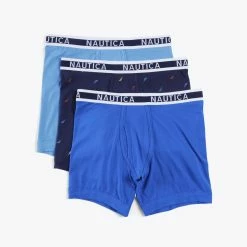 Promo π Nautica Mens Stretch Cotton Boxer Briefs, 3-Pack π₯°