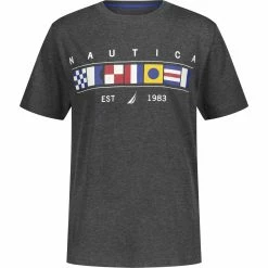 Hot Sale ⌛ Nautica Little Boys' Flags Graphic T-Shirt (4-7) for kids 💯
