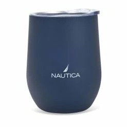 Budget 🌟 Nautica 👩 Womens J-Class Logo Double-Walled Stainless Steel Tumbler ⌛