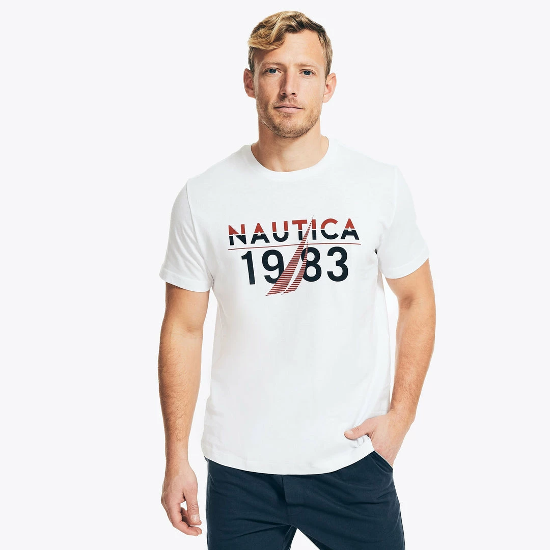 Best Pirce 𧨠Nautica Mens 1983 Logo Graphic Sleep T-Shirt π - Image 7