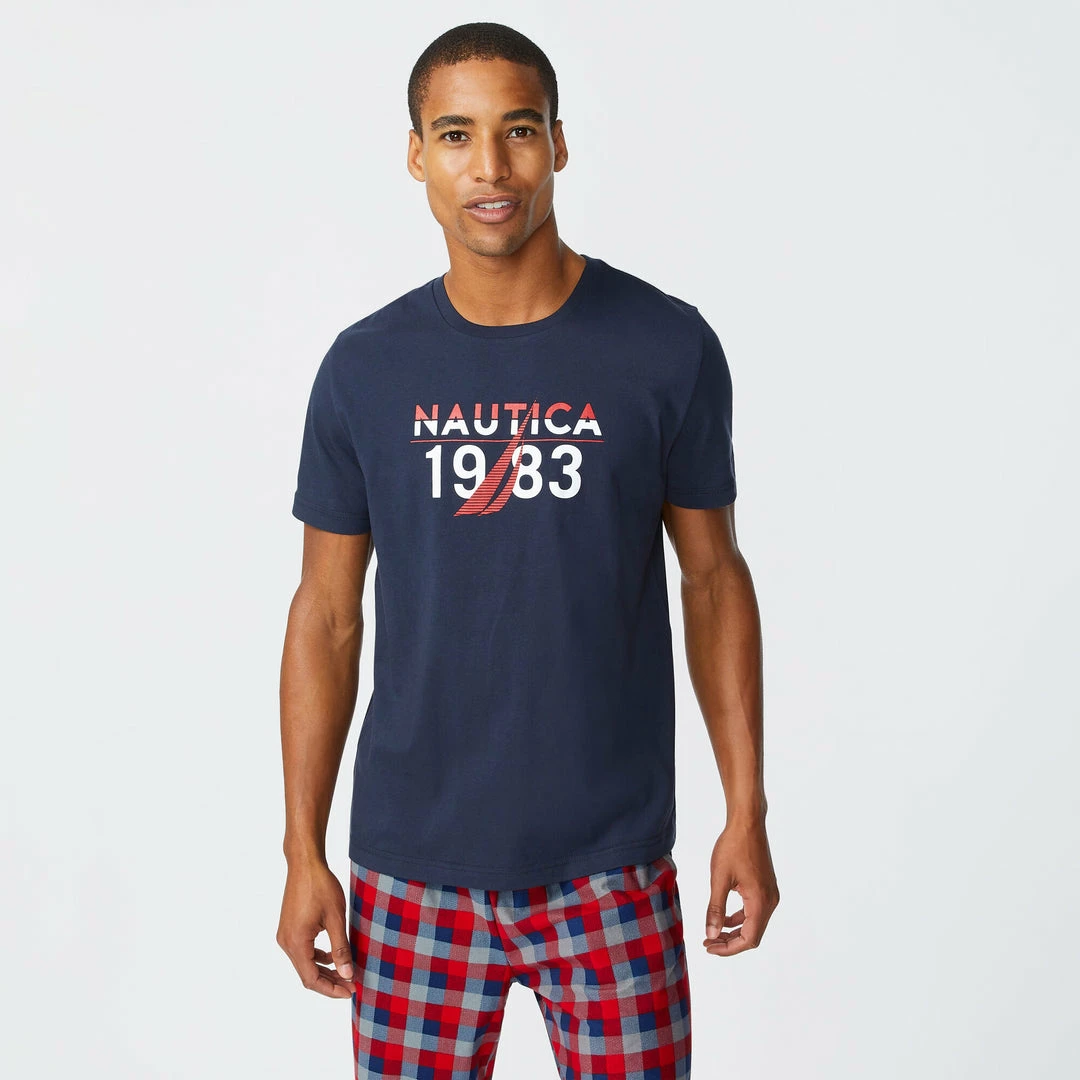 Best Pirce 𧨠Nautica Mens 1983 Logo Graphic Sleep T-Shirt π - Image 3
