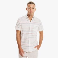 Top 10 🛒 Nautica Mens Striped Chambray Short-Sleeve 👚 Shirt 🤩