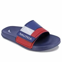 Discount 😍 Nautica Colorblock Logo Slide 🩴 Sandal for men ❤️