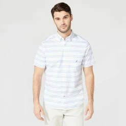 Outlet ⌛ Nautica Mens Big & Tall Striped Short Sleeve 👚 Shirt 🎁