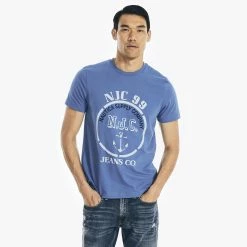 Hot Sale 🔔 Nautica Mens Nautica 👖 Jeans Co. Sustainably Crafted Graphic T-Shirt ⌛