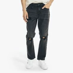 Outlet ✨ Nautica Mens Nautica 👖 Jeans Co. Distressed Straight Fit Denim ⭐