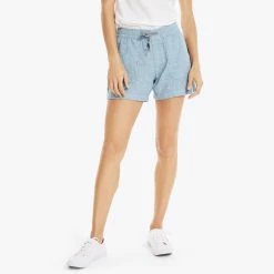 Brand new 🛒 Nautica 👩 Womens 4.5" Chambray Pull-On Short 🔔