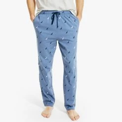 Flash Sale 🧨 Nautica Mens Logo Print Knit Sleep Pant 👍