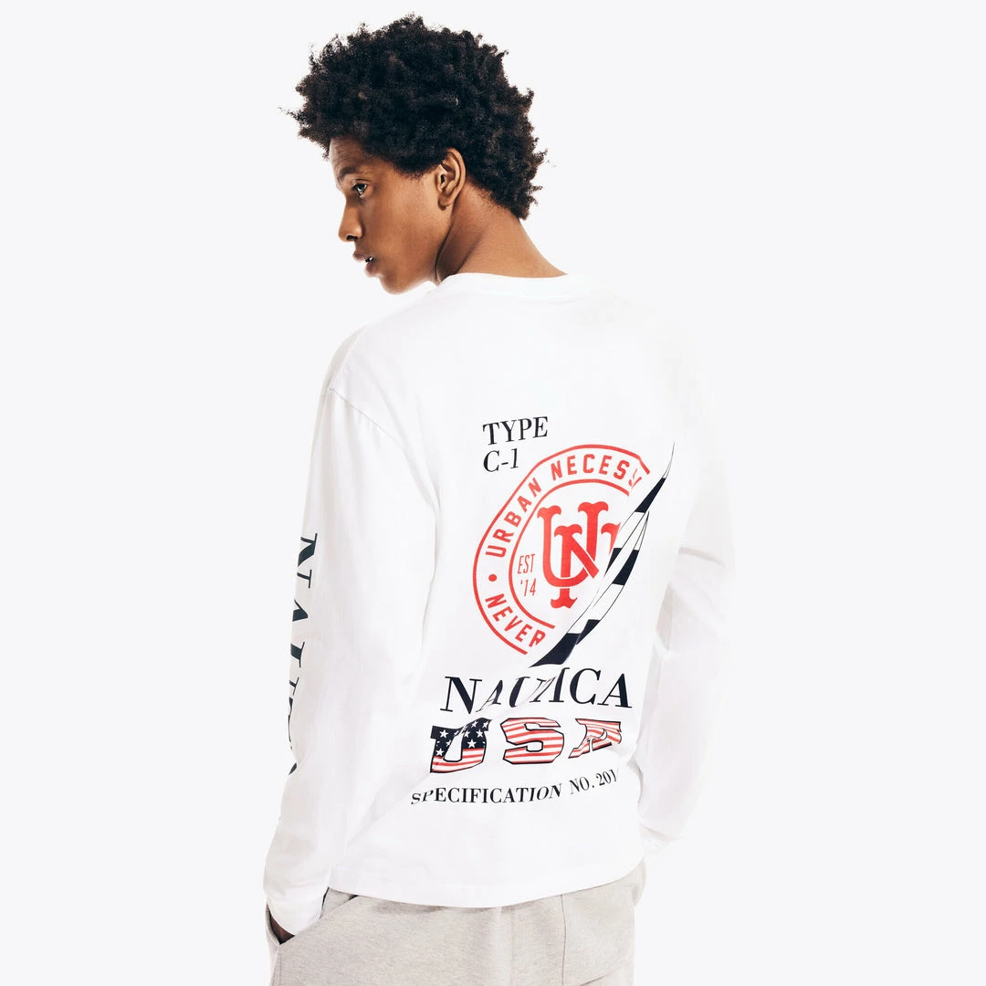 Cheapest 𧨠Nautica Mens Urban Necessities X Nautica Graphic Long-Sleeve T-Shirt π - Image 2