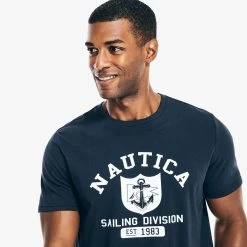 Hot Sale 😀 Nautica Mens Sailing Division Graphic Sleep T-Shirt 🤩