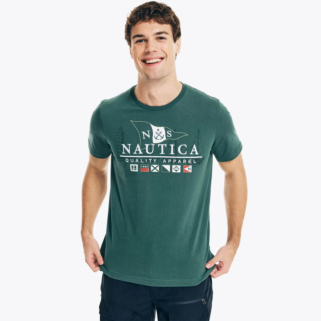 Budget π€© Nautica Mens Logo Flags Graphic T-Shirt βοΈ