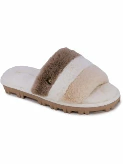 Best deal 🔔 Nautica Chyler 👩 Womens Faux Fur Padded Insole Slide 🩴 Sandals ✔️