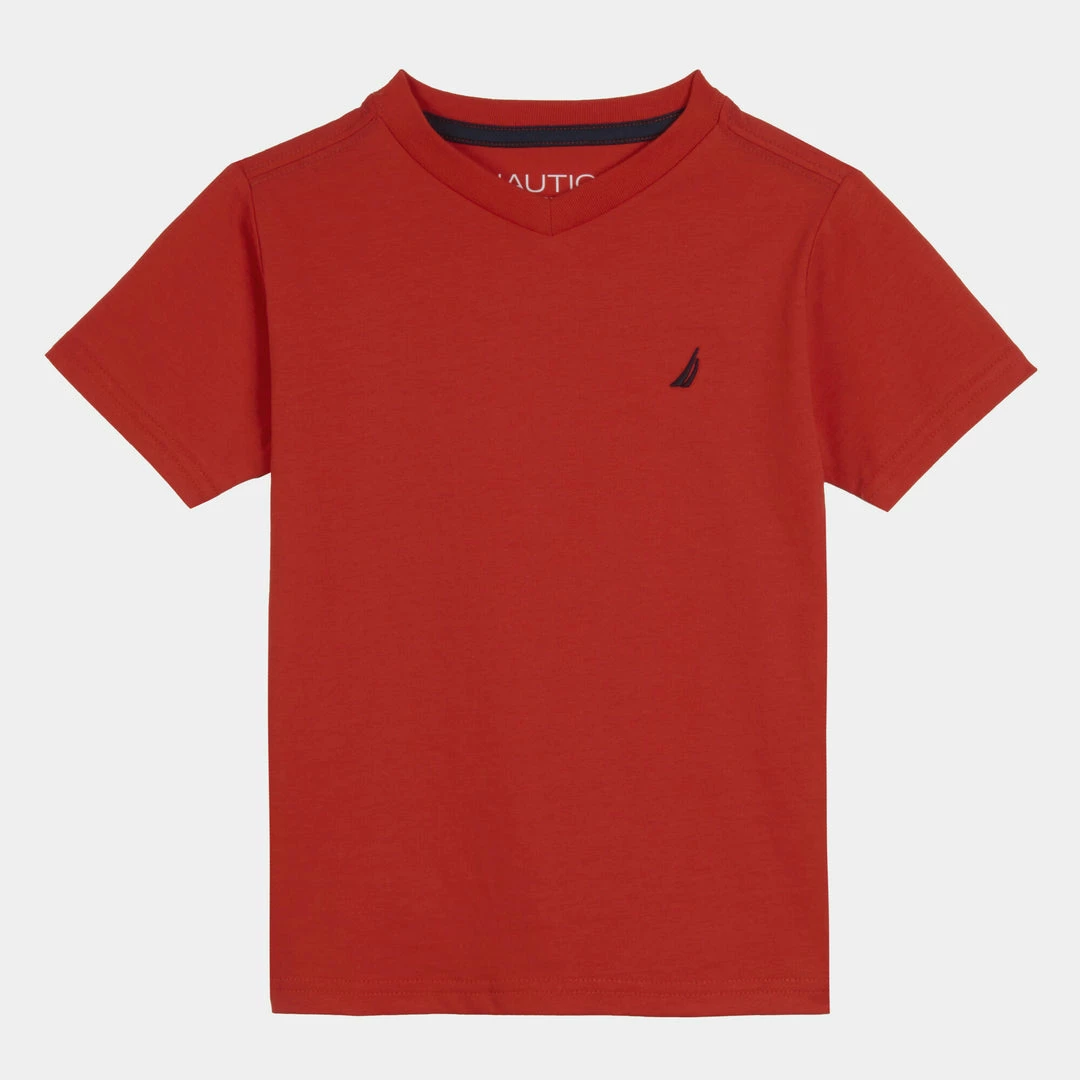 Budget π€© Nautica Little Boys' J-Class Logo V-Neck T-Shirt (4-7) for kids π