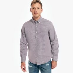 Wholesale ❤️ Nautica Mens Wrinkle-Resistant Plaid Wear To Work 👕 Shirt 👍