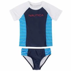 Cheap 👍 Nautica Toddler 👧 Girls' Rash Guard Set (2T-4T) for kids 🌟