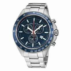 Promo 💯 Nautica Mens Ocean Beach Chronograph Stainless Steel ⌚ Watch 🛒