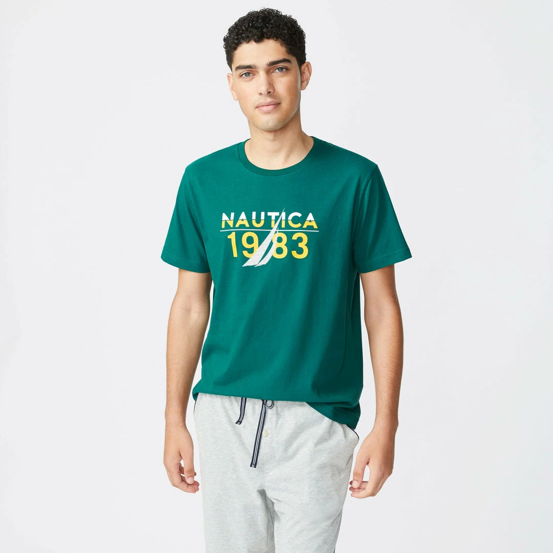 Best Pirce 𧨠Nautica Mens 1983 Logo Graphic Sleep T-Shirt π - Image 5