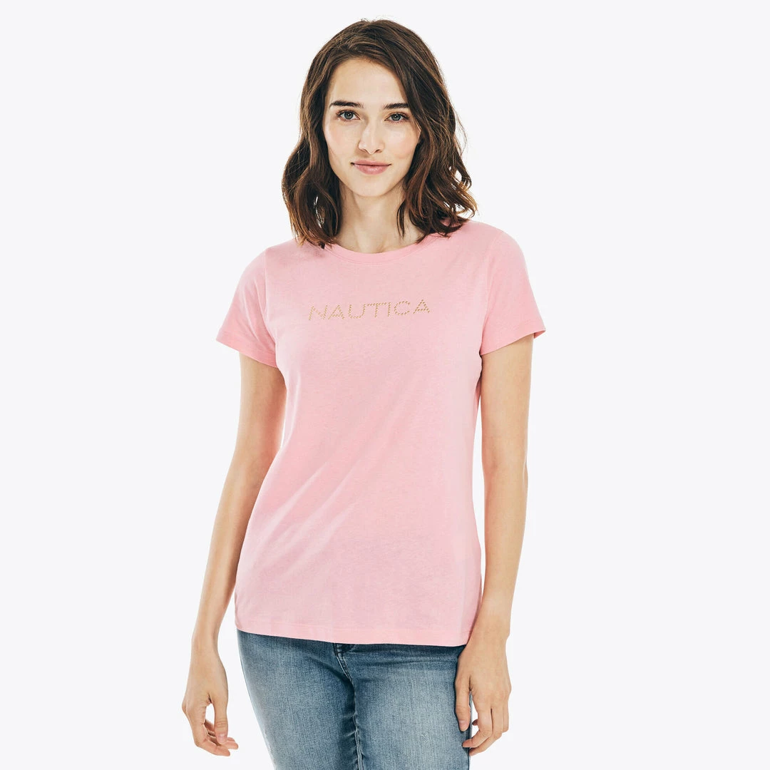 Top 10 π Nautica π© Womens Studded Logo Crewneck T-Shirt π₯ - Image 8