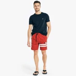 Top 10 🌟 Nautica Mens 8" Logo Stripe Quick-Dry Swim 🎁