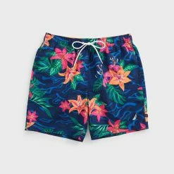 Coupon ❤️ Nautica Mens 8.5" Big & Tall Floral Camouflage Print Swim Short 🎁