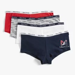 Brand new ⭐ Nautica 👩 Womens Plus Jacquard Logo Boyshort, 4-Pack 🌟