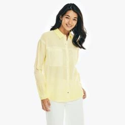 Best Sale π Nautica π© Womens Sustainably Crafted Button-Down Weekend π Shirt π€©