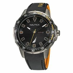 Brand new ✨ Nautica Mens Coba Lake Stainless Steel And Silicone 3-Hand ⌚ Watch 👏