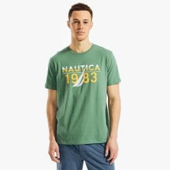 Best Pirce 🧨 Nautica Mens 1983 Logo Graphic Sleep T-Shirt 🛒