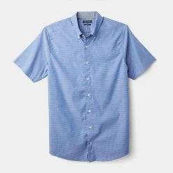 Deals ❤️ Nautica Mens Big & Tall Stretch Mini Print Oxford 👚 Shirt ⌛