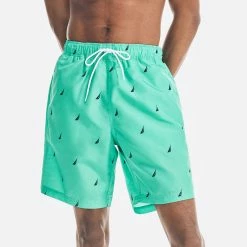 Best Pirce 🥰 Nautica Mens 8" Logo Print Quick-Dry Swim 👍