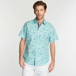 Outlet 🔥 Nautica Mens Big & Tall Printed Short Sleeve 👚 Shirt 😉