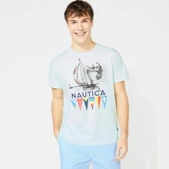 Wholesale 🎉 Nautica Mens Big & Tall Flag Graphic T-Shirt 🥰
