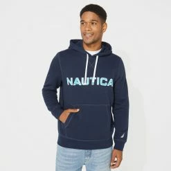 Flash Sale 😉 Nautica Mens Big & Tall Logo Pullover Hoodie 🧨