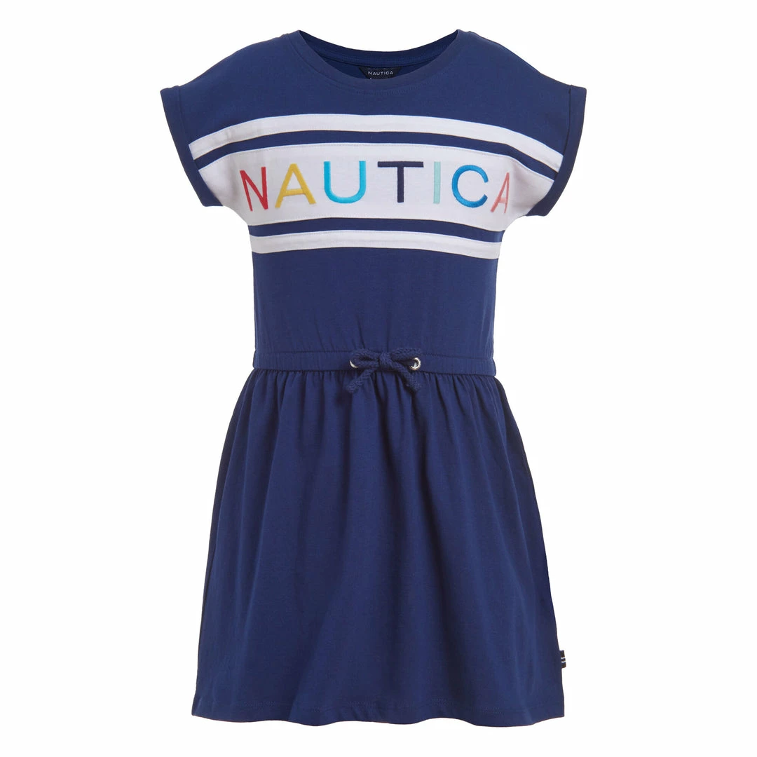 Budget π Nautica Toddler π§ Girls' Logo Graphic π Dress (2T-4T) for kids π₯° - Image 3