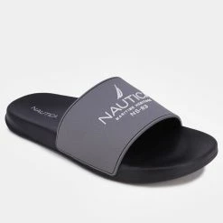 Best deal ✨ Nautica Mens Tonal Logo-Embossed Slide 🩴 Sandal ⌛