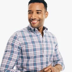 Cheap ⌛ Nautica Mens Classic Fit Heathered Plaid 👕 Shirt 🔔