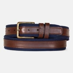 Hot Sale ✨ Nautica Mens Faux-Leather-Trimmed Belt ⭐