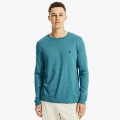 Best reviews of ✔️ Nautica Mens Heathered Crewneck Long-Sleeve T-Shirt 🛒