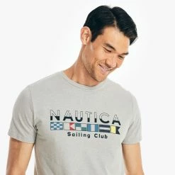 Outlet 😀 Nautica Mens Sustainably Crafted Sailing Club Graphic T-Shirt 😉