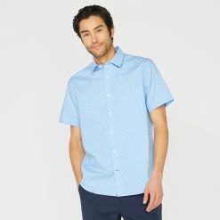 Deals 🎉 Nautica Mens Sailboat-Print Short Sleeve 👕 Shirt 🧨