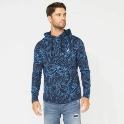 Best Sale 🥰 Nautica Mens Big & Tall Long Sleeve Print Hoodie 🧨