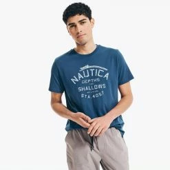Buy 😍 Nautica Mens Depths and Shallows Graphic T-Shirt ⭐