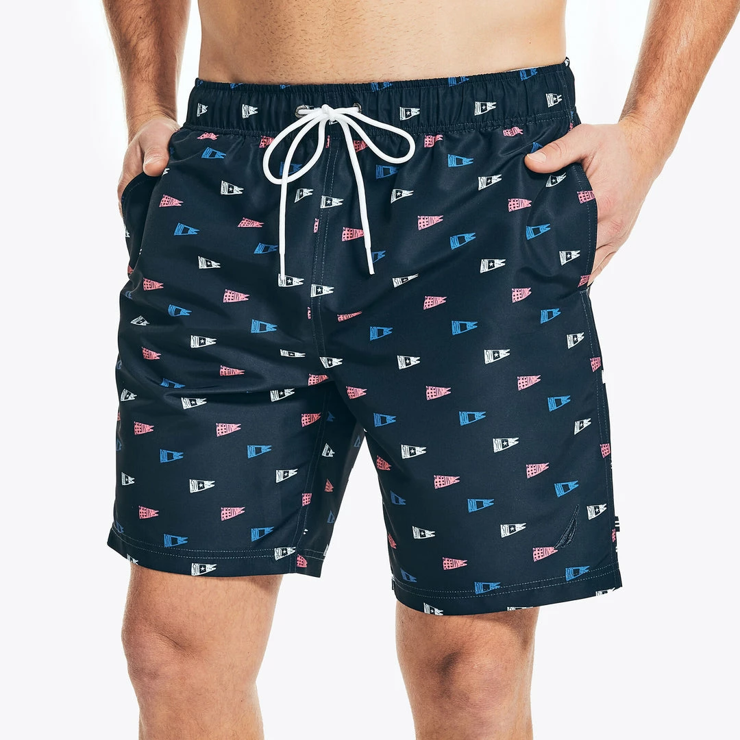 Buy π Nautica Mens 8" Sustainably Crafted Flag Print Swim π
