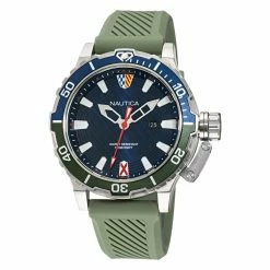Buy ❤️ Nautica Mens Glenrock Lagoon Silicone 3-Hand ⌚ Watch 😍