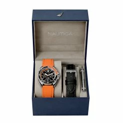 Hot Sale 😍 Nautica Sport Ring ⌚ Watch Box Set - Orange for 👩 women 👏
