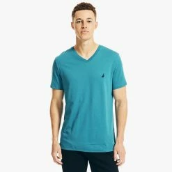 Coupon 🛒 Nautica Mens Premium Cotton V-Neck T-Shirt ⭐